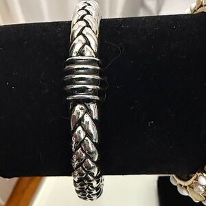 Sterling Silver Braided Cuff Bracelet - Unbranded